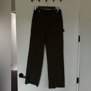 Dark Olive Straight Leg Pants